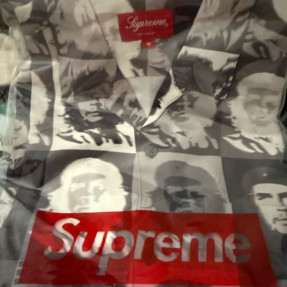 Supreme Black and White Che Rayon button up
